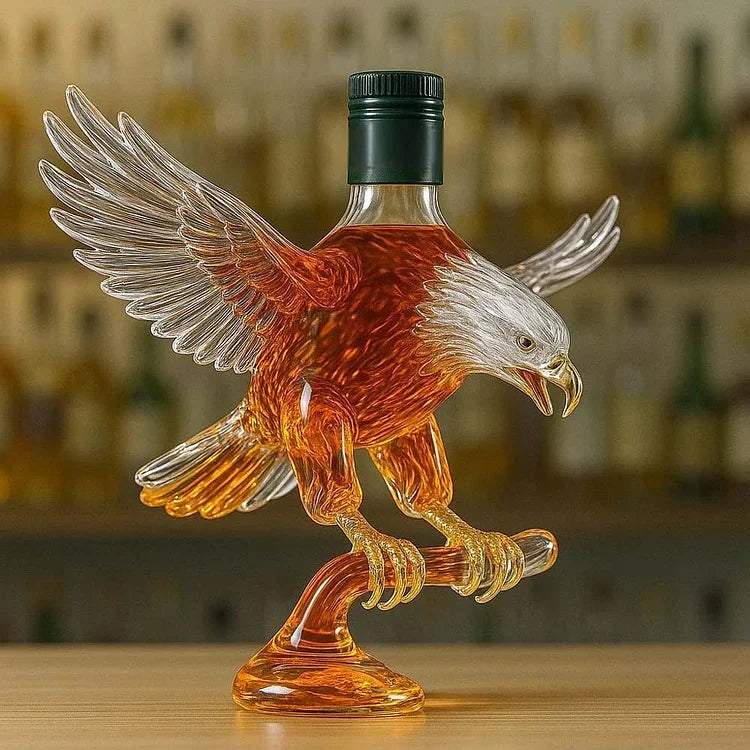 Eagle-Shaped Whiskey Bottle with White Head