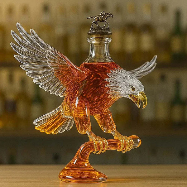 Eagle-Shaped Whisky Bottle with White Head