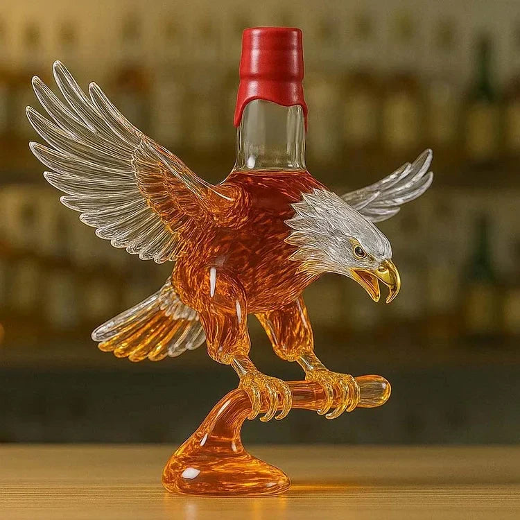 Eagle-Shaped Whiskey Bottle with White Head