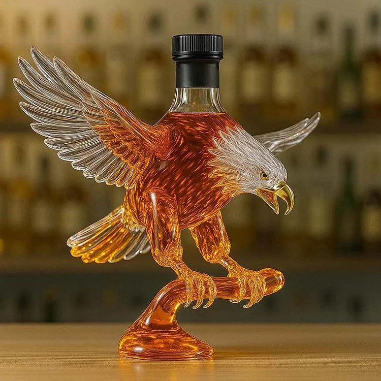 Eagle-Shaped Whiskey Bottle with White Head