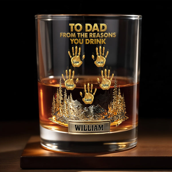 Why Do You Drink? Personalized Unique Whiskey Glass - DAD299_RWG