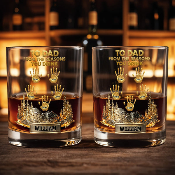 Why Do You Drink? Personalized Unique Whiskey Glass - DAD299_RWG